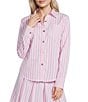 Buru Woven Button Down Point Collar Striped Long Sleeve Shirt - Image 1
