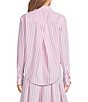 Buru Woven Button Down Point Collar Striped Long Sleeve Shirt - Image 2
