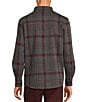 Color:Charcoal - Image 2 - Button Down Collar Long Sleeve Plaid Coatfront Shirt