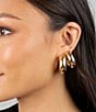 Color:Gold - Image 2 - Chunky Bubble Hoop Earrings