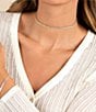 Color:Gold - Image 2 - CZ Crystal Baguette Tennis Choker Necklace