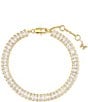 Color:Gold - Image 1 - CZ Crystal Baguette Tennis Line Bracelet