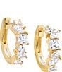 Color:Gold - Image 1 - CZ Crystal Multi Shape Huggie Hoop Earrings