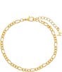Color:Gold - Image 1 - Gold Filled Figaro Line Bracelet