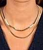 Color:Gold - Image 2 - Herringbone Chain Necklace