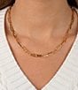 Color:Gold - Image 2 - Large Paperclip Link Chain 16'' Necklace
