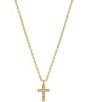 Color:Gold - Image 1 - Mini Pave Crystal Cross Short Pendant Necklace