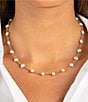 Color:White - Image 2 - Multi Pearl Beaded Chain Collar Necklace