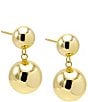 Color:Gold - Image 1 - Small Double Graduated Ball Drop Earrings