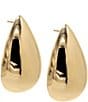 Color:Gold - Image 1 - Solid Chunky Teardrop Hoop Earrings