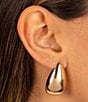 Color:Gold - Image 2 - Solid Chunky Teardrop Hoop Earrings