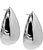 Color:Silver - Image 1 - Solid Chunky Teardrop Hoop Earrings