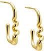 Color:Gold - Image 1 - Solid Squiggly Looped Hoop Earrings