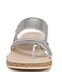 Color:Silver Metallic - Image 6 - Bora Bright Washable Rhinestone Wedge Sandals