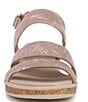 Color:Beige - Image 6 - Bravo Palm Print Washable Slingback Strappy Sandals