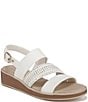 Color:WHITE - Image 1 - Bravo Shimmer Washable Slingback Strappy Sandals