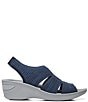 Color:Navy - Image 2 - Double Up Banded Washable Stretch Fabric Sandals