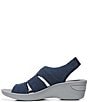 Color:Navy - Image 5 - Double Up Banded Washable Stretch Fabric Sandals