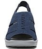 Color:Navy - Image 6 - Double Up Banded Washable Stretch Fabric Sandals