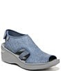 Color:DENIM - Image 1 - Dream Stretch Slingback Washable Wedge Sandals