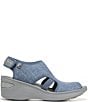 Color:DENIM - Image 2 - Dream Stretch Slingback Washable Wedge Sandals