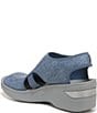 Color:DENIM - Image 4 - Dream Stretch Slingback Washable Wedge Sandals
