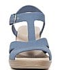 Color:Blue - Image 6 - Everly Stretch Denim Washable Strappy Sandals