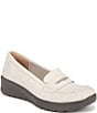 Color:Beige - Image 1 - Gamma Washable Stretch Slip On Wedge Penny Loafers