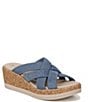 Color:BLUE - Image 1 - Reign Sparkly Washable Cork Wedge Sandals