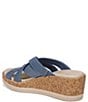 Color:BLUE - Image 4 - Reign Sparkly Washable Cork Wedge Sandals