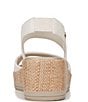 Color:White - Image 3 - Reveal Stretch Slingback Raffia Washable Wedge Sandals