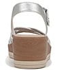 Color:silver - Image 3 - Rhythm Stretch Washable Metallic Leather Strappy Wedge Sandals