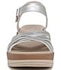 Color:silver - Image 6 - Rhythm Stretch Washable Metallic Leather Strappy Wedge Sandals