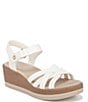 Color:WHITE - Image 1 - Rhythm Stretch Washable Strappy Wedge Sandals
