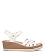 Color:WHITE - Image 2 - Rhythm Stretch Washable Strappy Wedge Sandals