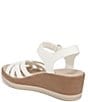 Color:WHITE - Image 4 - Rhythm Stretch Washable Strappy Wedge Sandals