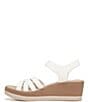 Color:WHITE - Image 5 - Rhythm Stretch Washable Strappy Wedge Sandals