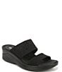 Color:Black - Image 1 - Sienna Stretch Washable Rhinestone Wedge Sandals