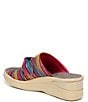 Color:Raspberry - Image 4 - Smile Bow Detail Striped Washable Slip-On Wedge Sandals