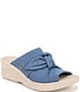 Color:Blue - Image 1 - Smile Washable Stretch Fabric Bow Sandals