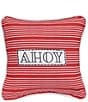 Color:Multi - Image 1 - Ahoy Stripe Printed and Applique Throw Pillow