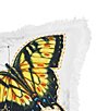 Color:Multi - Image 3 - Botanical Butterfly Floral Spring Printed and Embellished Throw Pillow