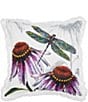Color:Multi - Image 1 - Botanical Dragon Floral Spring Printed and Embellished Throw Pillow