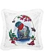 Color:Multi - Image 1 - Botanical Hummingbird Spring Printed and Embellished Throw Pillow