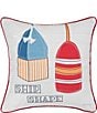 Color:Multi - Image 1 - Buoy Ship Shape Printed and Applique Throw Pillow