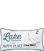 Color:Multi - Image 1 - Lake Is My Happy Place Printed and Embellished Throw Pillow