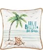 Color:Multi - Image 1 - Life Is Better At The Beach Embroidered Throw Pillow