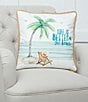 Color:Multi - Image 2 - Life Is Better At The Beach Embroidered Throw Pillow
