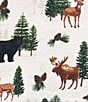 Color:Multi - Image 3 - Nolan Deer And Pine Reversible Plaid Quilt Mini Set