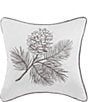 Color:Multi - Image 1 - Pinecone Spring Embroidered Throw Pillow